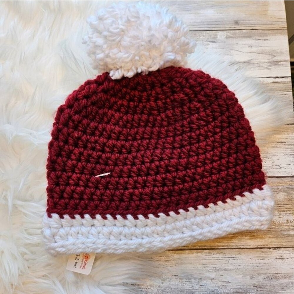 Kids 19" Hat, Pom Pom Rustic Santa